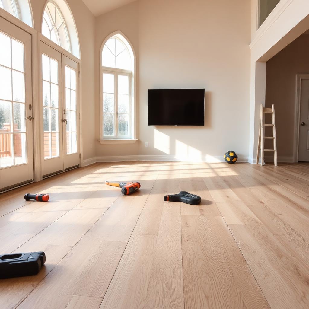 Wide-plank flooring, wall to wall